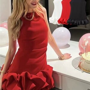 Red Ruffled Mini Dress